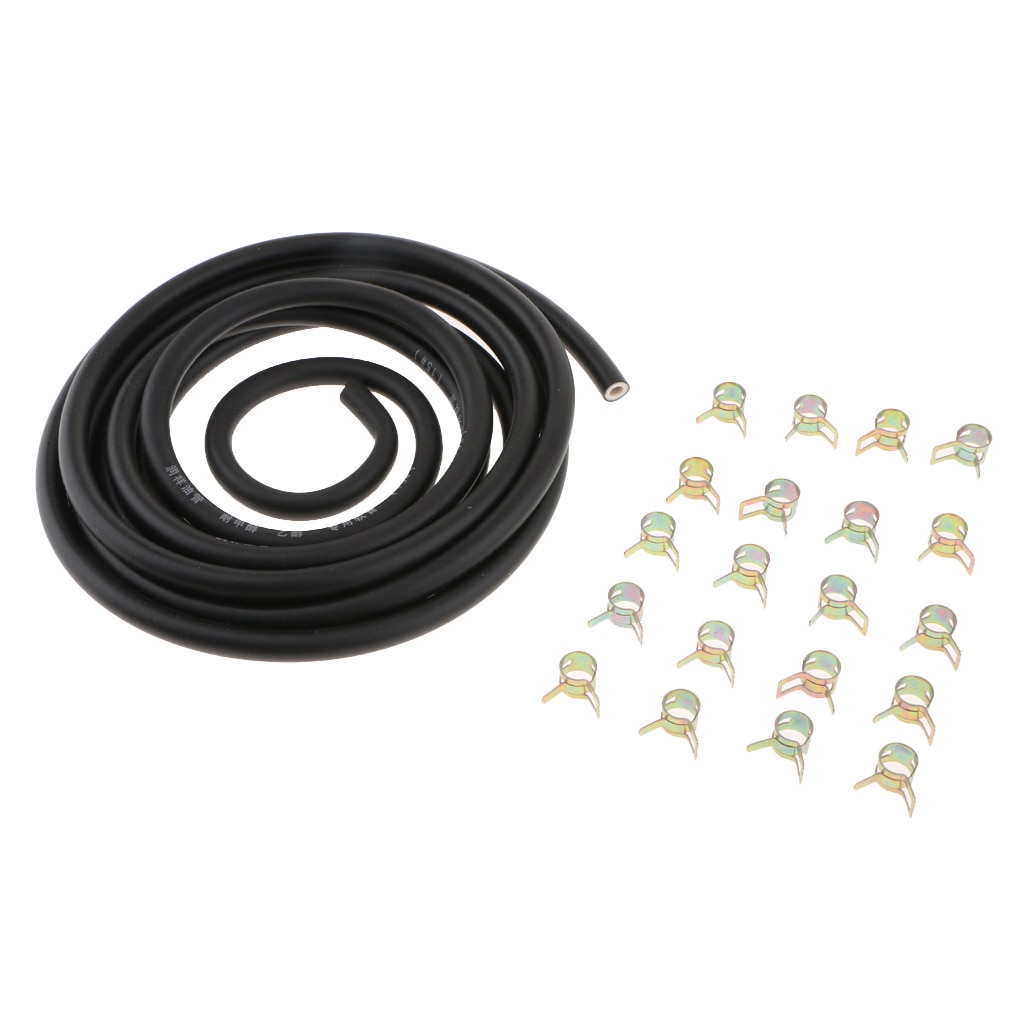 Tuyau de carburant de 1/4 "+ colliers de serrage de 9.8" pour tracteurs, tondeuse, conduite de carburant de 2/5 pieds