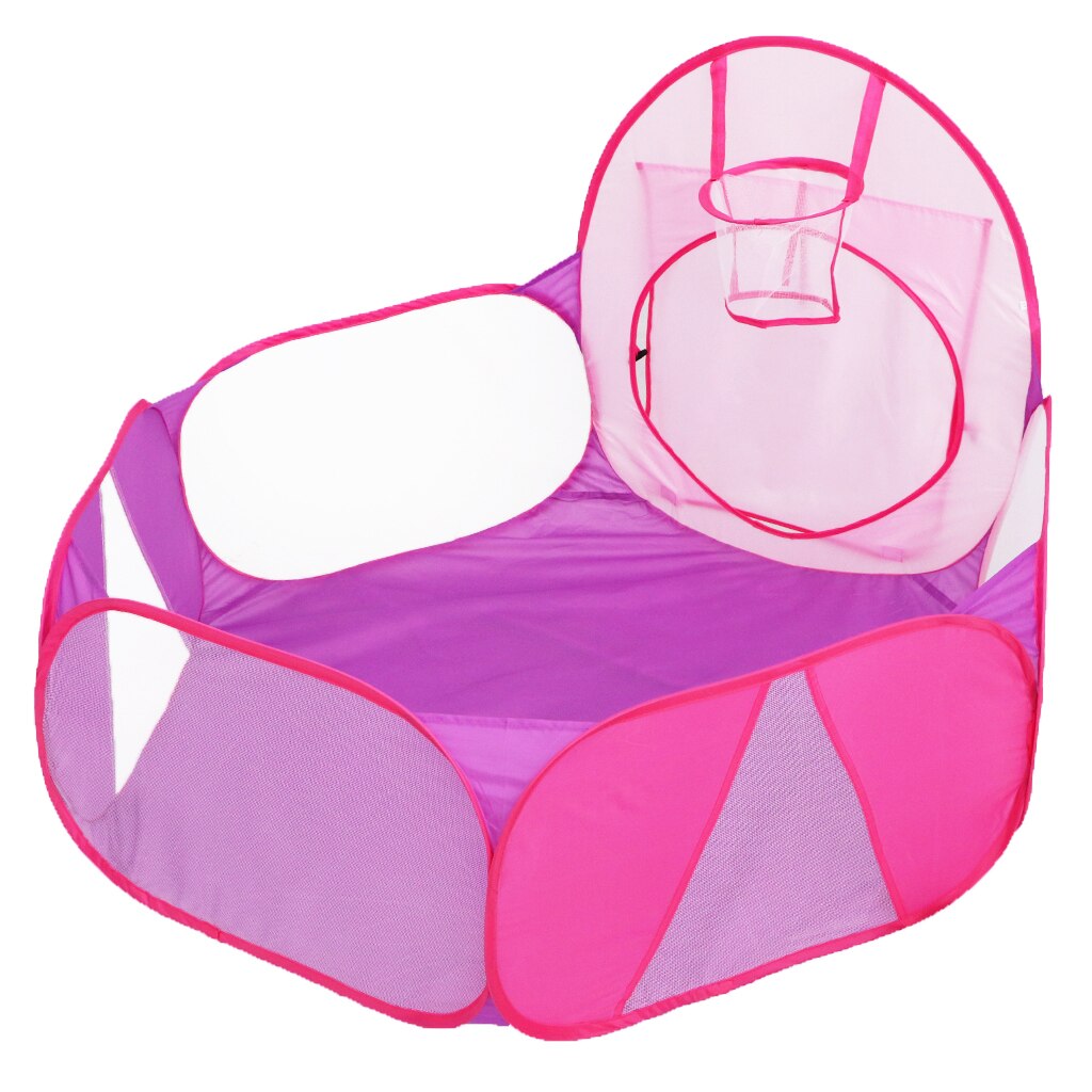Tente de fosse de balle pourpre rose avec cerceau de basket-Ball et sac de rangement pour les tout-petits filles garçons jeu extérieur intérieur