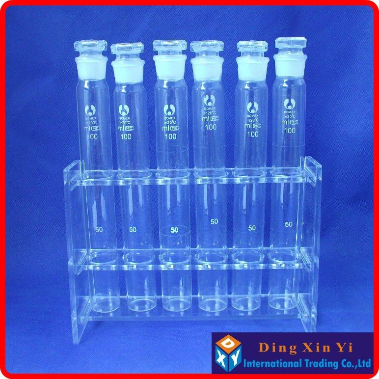 Lab 100mlx6 Organic glass colorimetric tube rack,Colorimetric Organic Glass Nessler Tube Rack