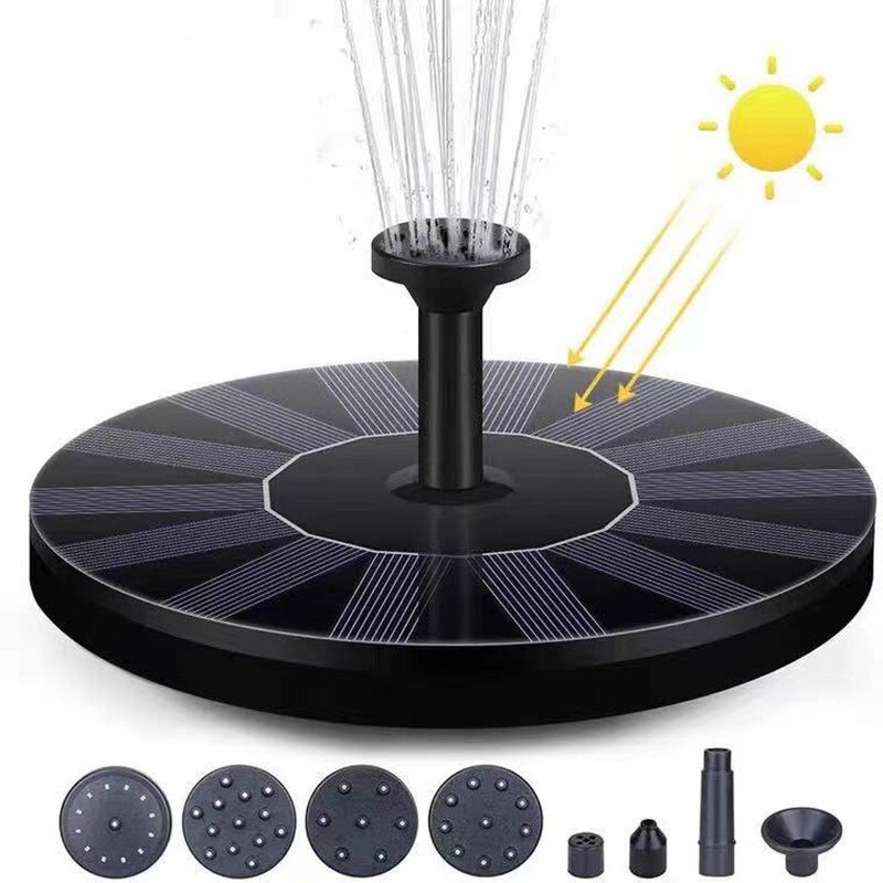 Solar Power Water Fountain Pump Solar Fontein Bird Fountain Water Floating Fountain Pond Garden Patio Decor Lawn Decoration: Black