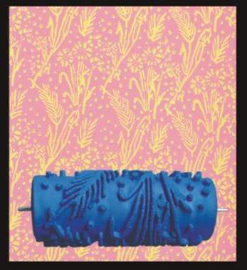 Pintura 3D para decoración de pared, rodillo de goma de 5 pulgadas, cabezal de cepillo sin herramientas de pintura, papel tapiz, máquina de pintura para habitación del hogar: 18