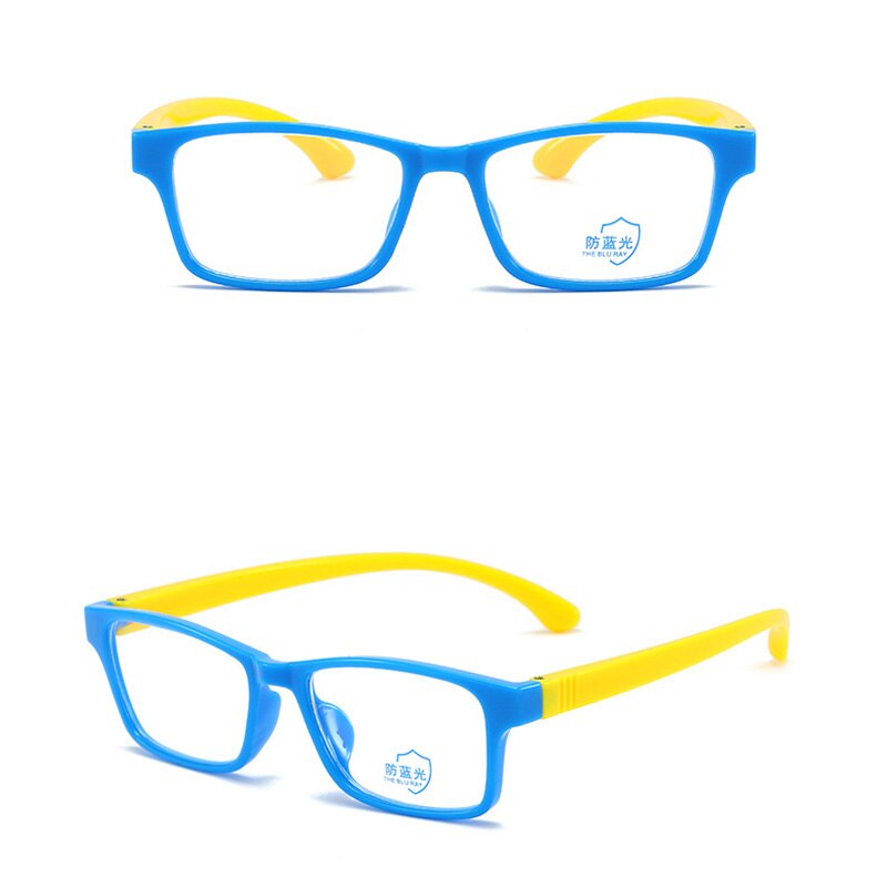 Anti Blue Light Blocking Glasses For Children Kids Boy Girl Computer Gaming Glasses Anti-Radiation Glasses Rectangle Flexible