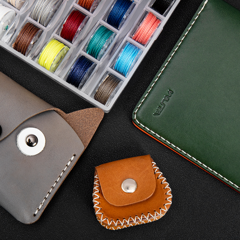 WUTA Leder-Nähgarn-einstellen, rund, gewachster Faden, 25-Farben-einstellen, Mini-Spulenfaden, handgefertigt, DIY, geflochtenes Seil, Armbandlinie