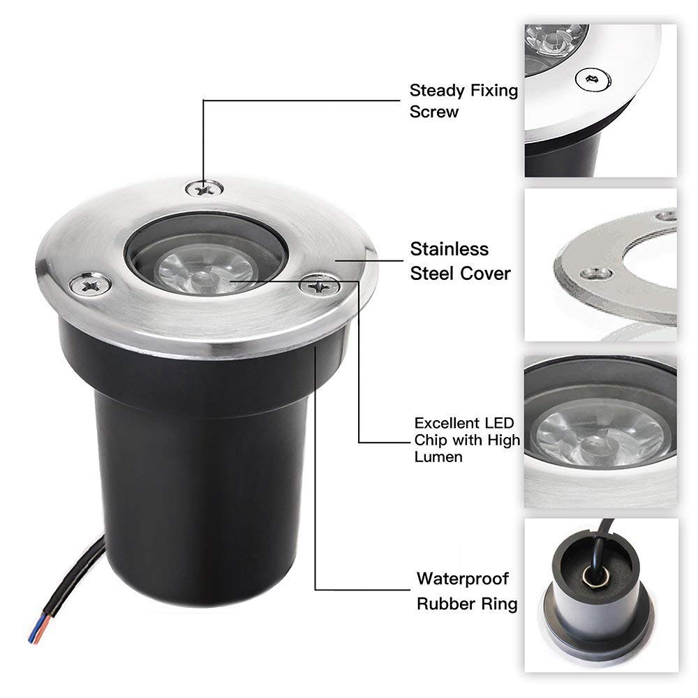 Landscape Lights LED Pathway 1W 12V-24V In Ground Well LED Landscape Lighting Low Voltage ST361