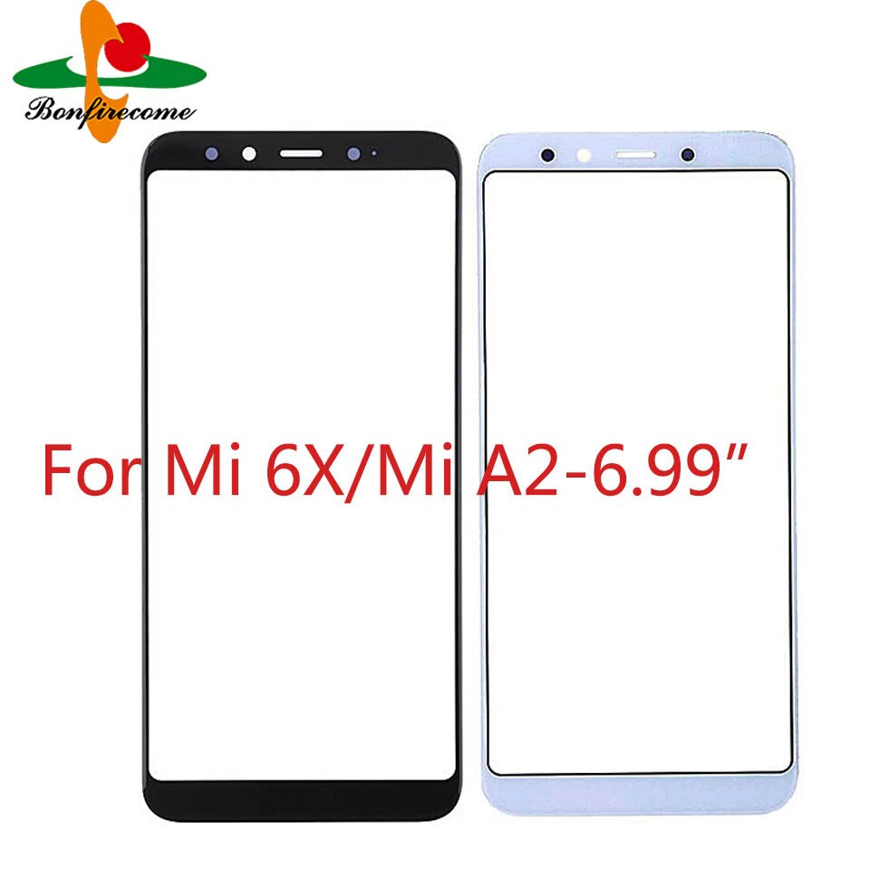 Panel táctil frontal para Xiaomi Mi 6X Mi6X Mi A2 MiA2, pantalla LCD, cubierta de vidrio, reparación de lentes, piezas de repuesto