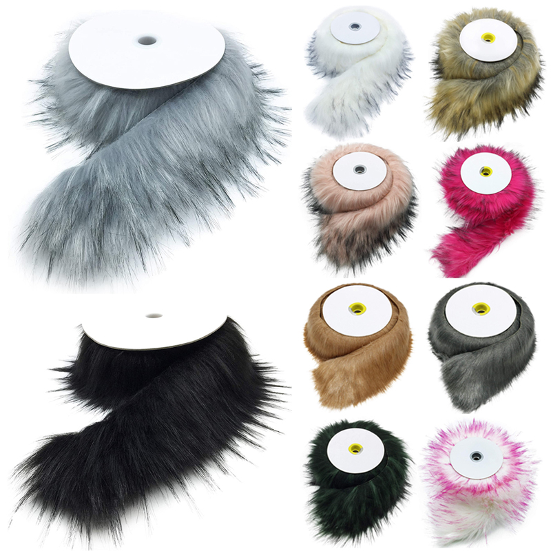 Nachahmung Waschbär Plüsch Faux Fuchs Pelz Kragen Band DIY Weihnachten Plüsch Streifen Kragen Hütte Schal Kleidung roh Rand Pelz Zubehör