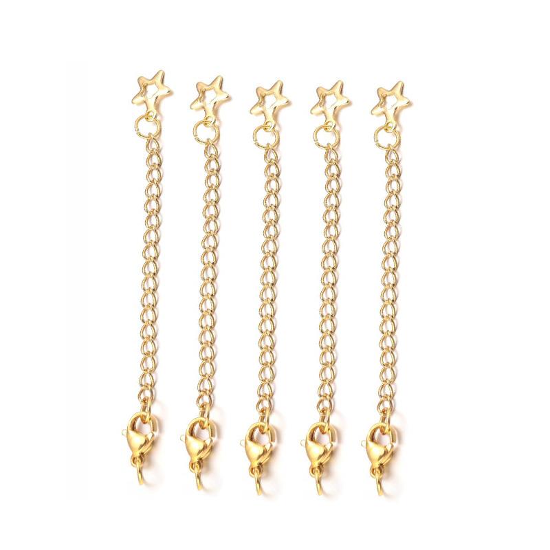 5/10/100pcs/Lot Stainless Steel Extended Extension Tail Chain Lobster Clasps Connector For Bracelet Necklace Jewelry Making: Watermelon red