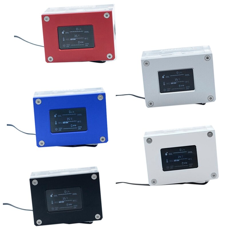 FREEZEMOD LSJ-ZN PC Water Cooler Intelligent Computer Flow Speed LCD Temperature Detection Water Cooler Flow Meter