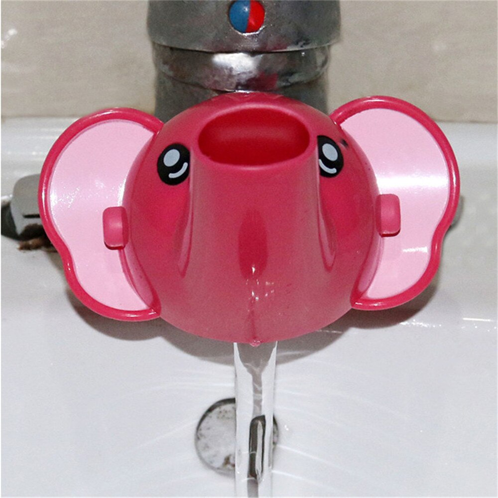 1Pcs Cute Animal Duck Elephant Dolphin Shape Water Faucet Extension Water Tap Extender For Kids Children Hand Washing Bathroom: Pink Elephant