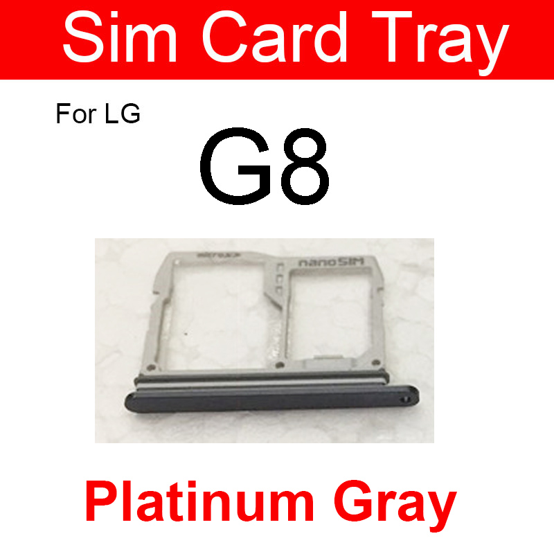 Sd memory sim-kort bakkeholder til lg  g2 g5 g6 g7 g8 g8x sim-kortlæser slot socket adapter reservedele tilbehør: G8 grå