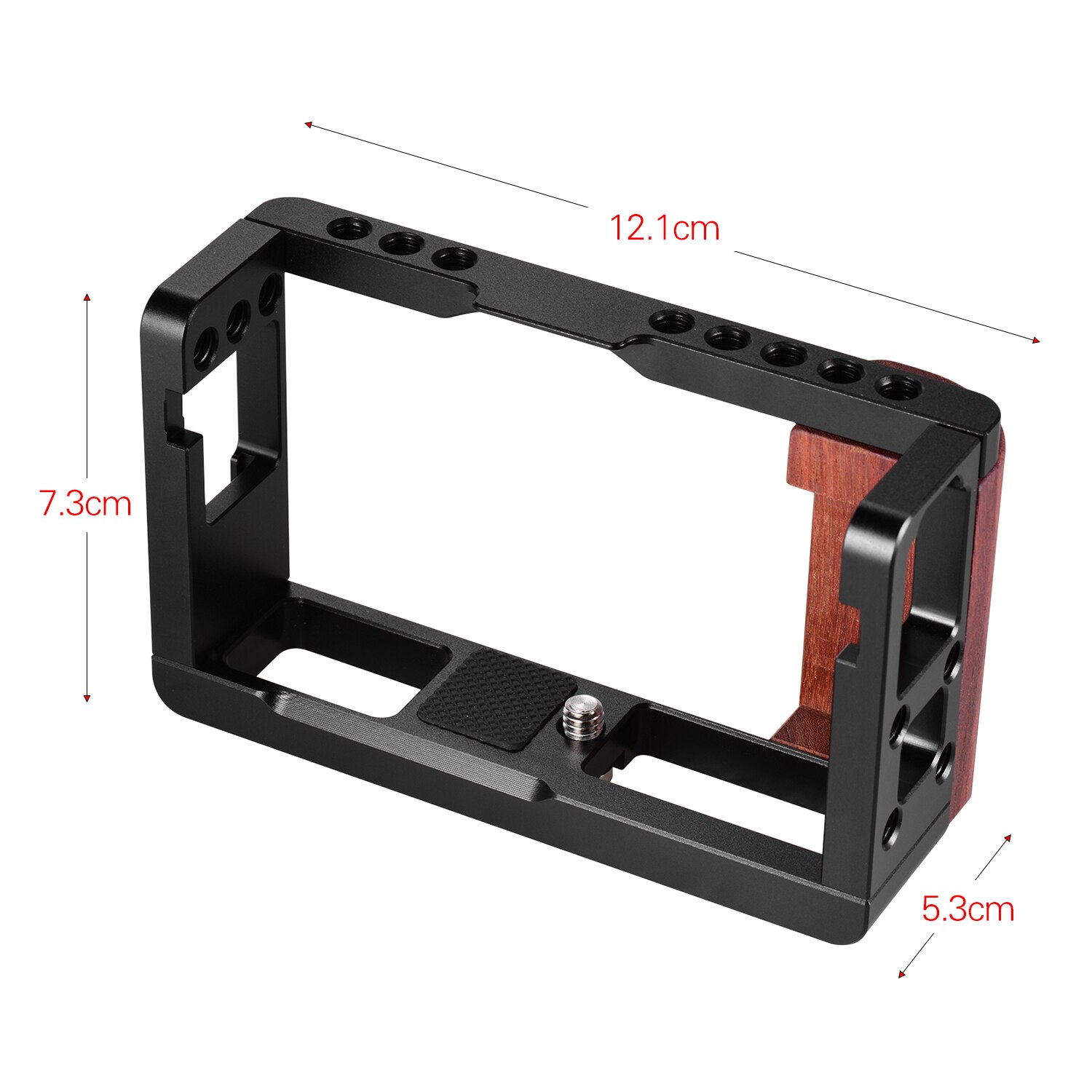 Andoer Fotografie Aluminium Camera Kooi Beschermende Vlog Kooi Met Houten Handvat Koude Schoen Slot Voor Canon G7X Mark Iii camera