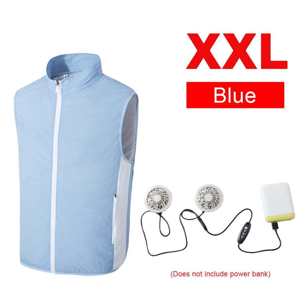 Veste d'été pour hommes et femmes, manteau de Protection contre le soleil, ventilateur rafraîchissant, Air conditionné, chargeur USB, vêtements intelligents: BU3-XXL