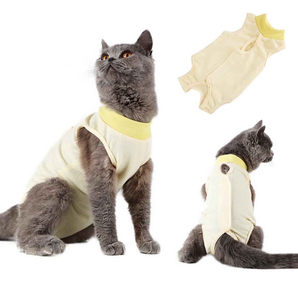 Pet Cat Recovery Weaning Suit Breathable Elastic Vest Wound Protection Clothes Anti-mite Soft Cat Weaning Suit