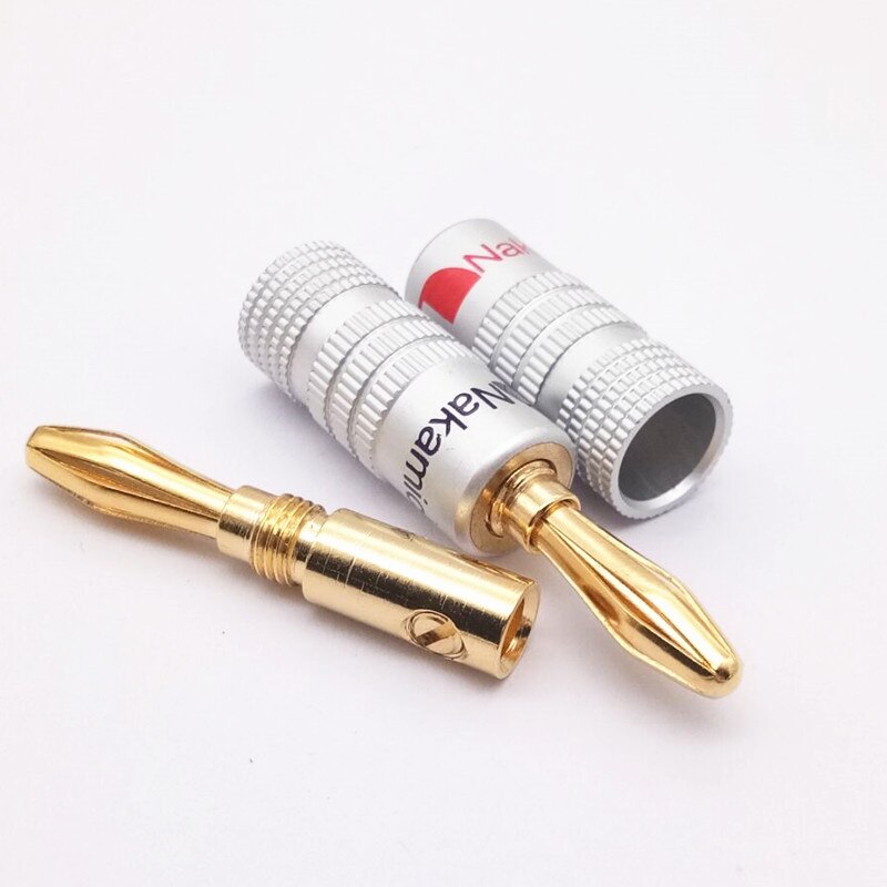 Nakamichi Fijne Koperen Vergulde Banaan Plug Lassen-Gratis 4Mm Banaan Plug Luidsprekerkabel Stekker