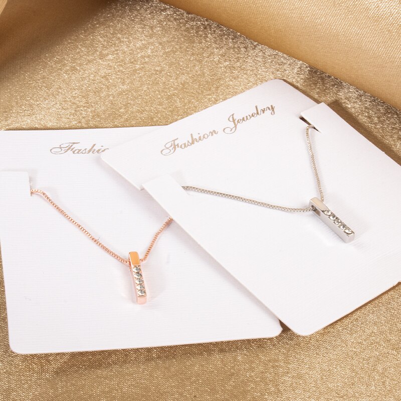 Muzhi Mode Strip Geometrische Cubic Zirkoon Hanger Kettingen Voor Vrouwen Rose Gouden Ketting Choker Ketting Verjaardag Sieraden