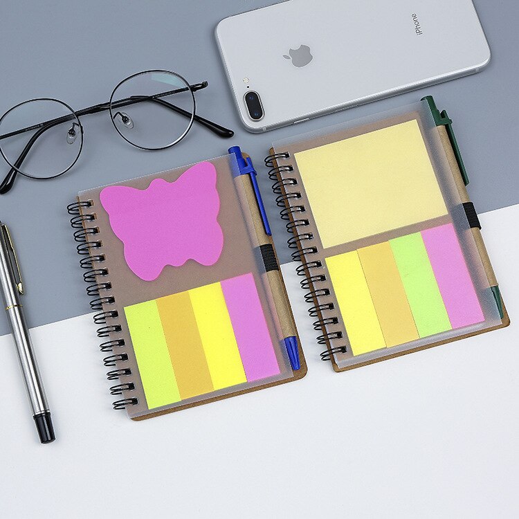 1 PC Briefpapier Kraftpapier Dagboek Creatieve Note Spoel Notitieblok met pen Eenvoudige Notebooks Sticky Notes levert PH100
