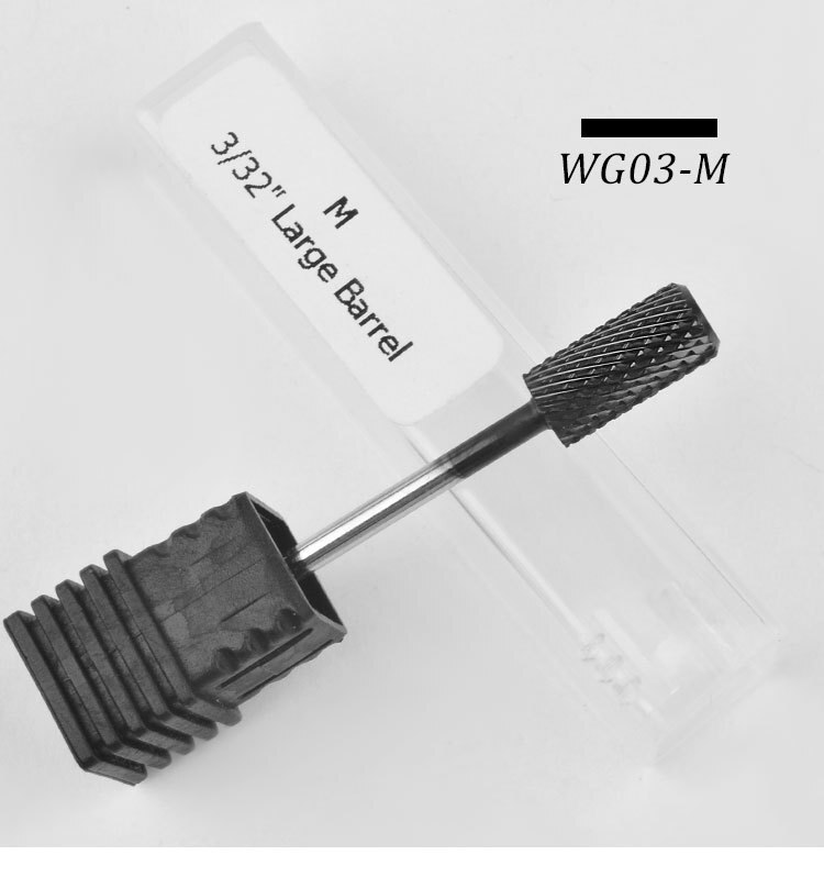 Tungsten Carbide Nail Drill Bit 3/32 "Zwart Titanium Coated Burr Bits voor Manicure Boor Accessoires Nail Art tool: WG03-M