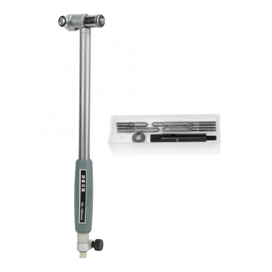 1Pc Dial Bore Gage Rod High Accuracy Aluminum Alloy with 4Pcs Side Heads 50-160mm Internal Diameter Gauge