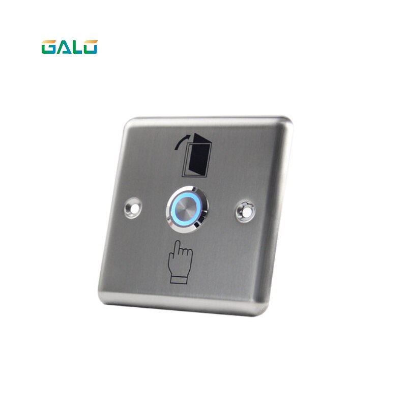Stainless Steel Door Exit Button Switch With LED Blue Backlight emergency push button switch For Home Security