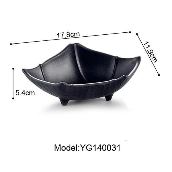 A5 Melamine Three Angle Plate Dinner Plate Black Frost Dinnerware Korean Style Japanese Snack Snack Food Dish Tableware: YG140031