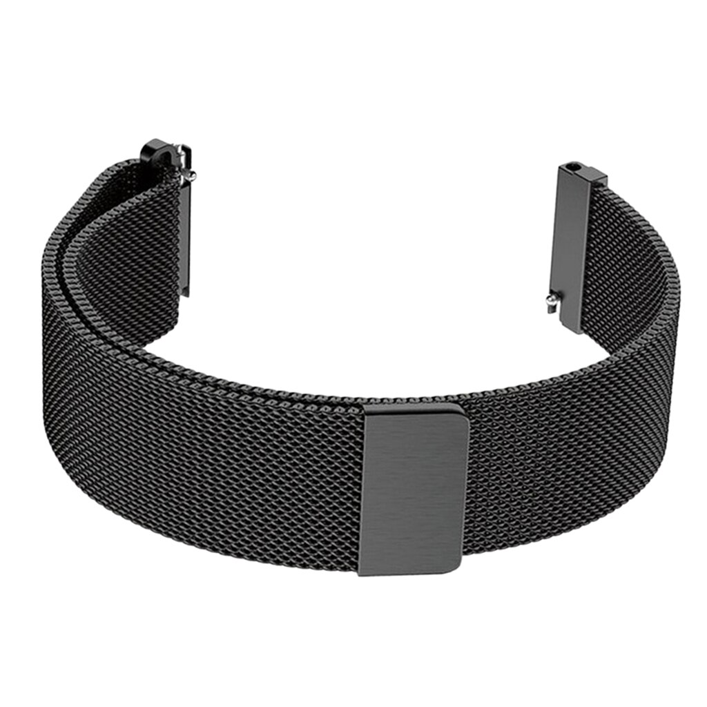 Magnetisk lukning urrem mesh rustfrit stål bælte metal urrem sort: 20mm