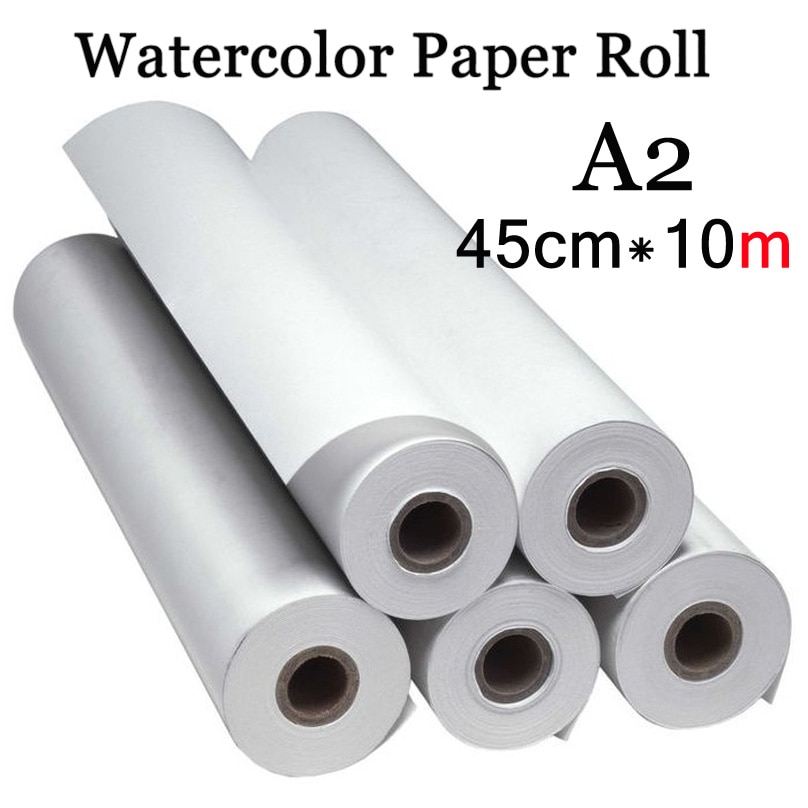 45cm*10m vandfarve malepapir  a2 akvarel papir til akrylmaling maleri tegning kunst sæt rispapirrulle