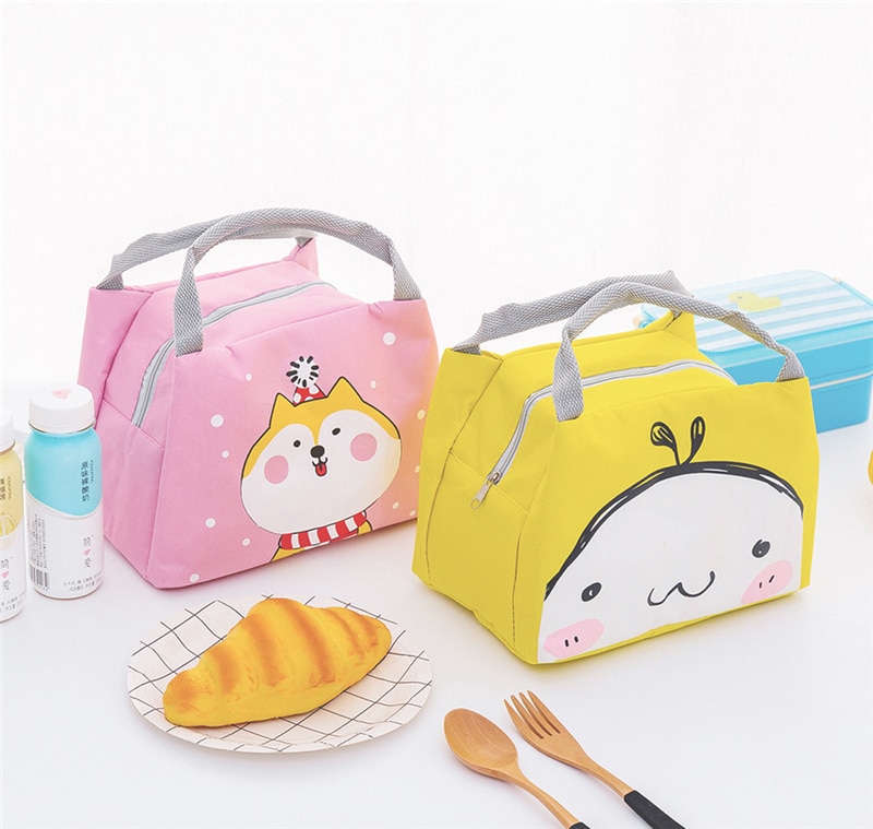 Mignon femmes dames filles enfants Portable isolé sac à Lunch boîte pique-nique fourre-tout refroidisseur thermique isolé Bento boîte à Lunch fourre-tout