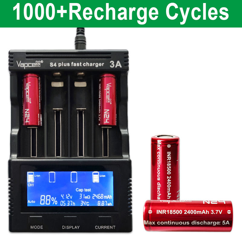 Original Vapcell 18500 Battery N20 N24 N26 3.7V Rechargeable Lithium Batteries INR 18500 Li-ion Cell for Consumer Electronics