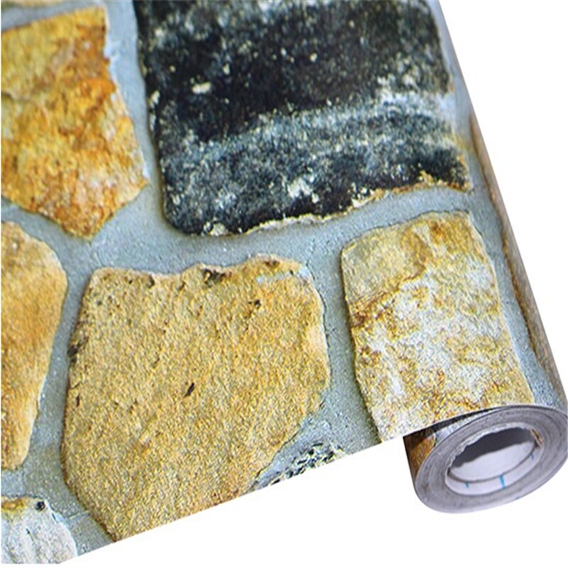 3D PVC Home Decor Wood Grain Wall Stickers Paper Brick Stone wallpaper Rustic Effect Self-adhesive Home Decor Sticker wallpaper