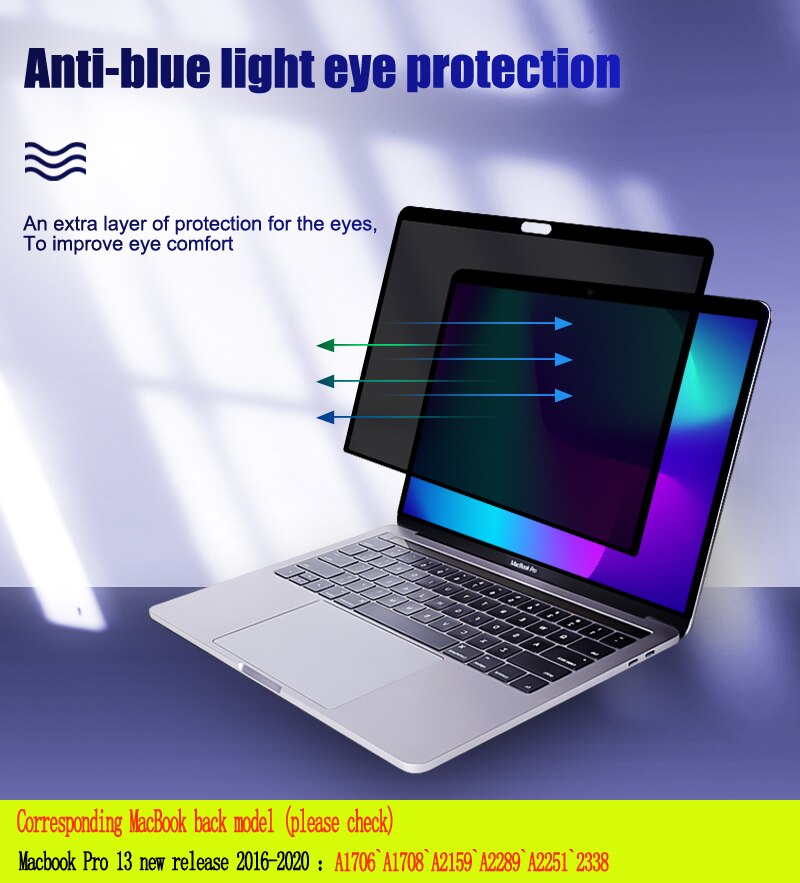 Privacy Filter Anti Spy Huisdier Schermen Beschermfolie Voor Macbook Pro13 Inch Voor ~ M1 A1706A1708A2159 A2251A2289 a2338