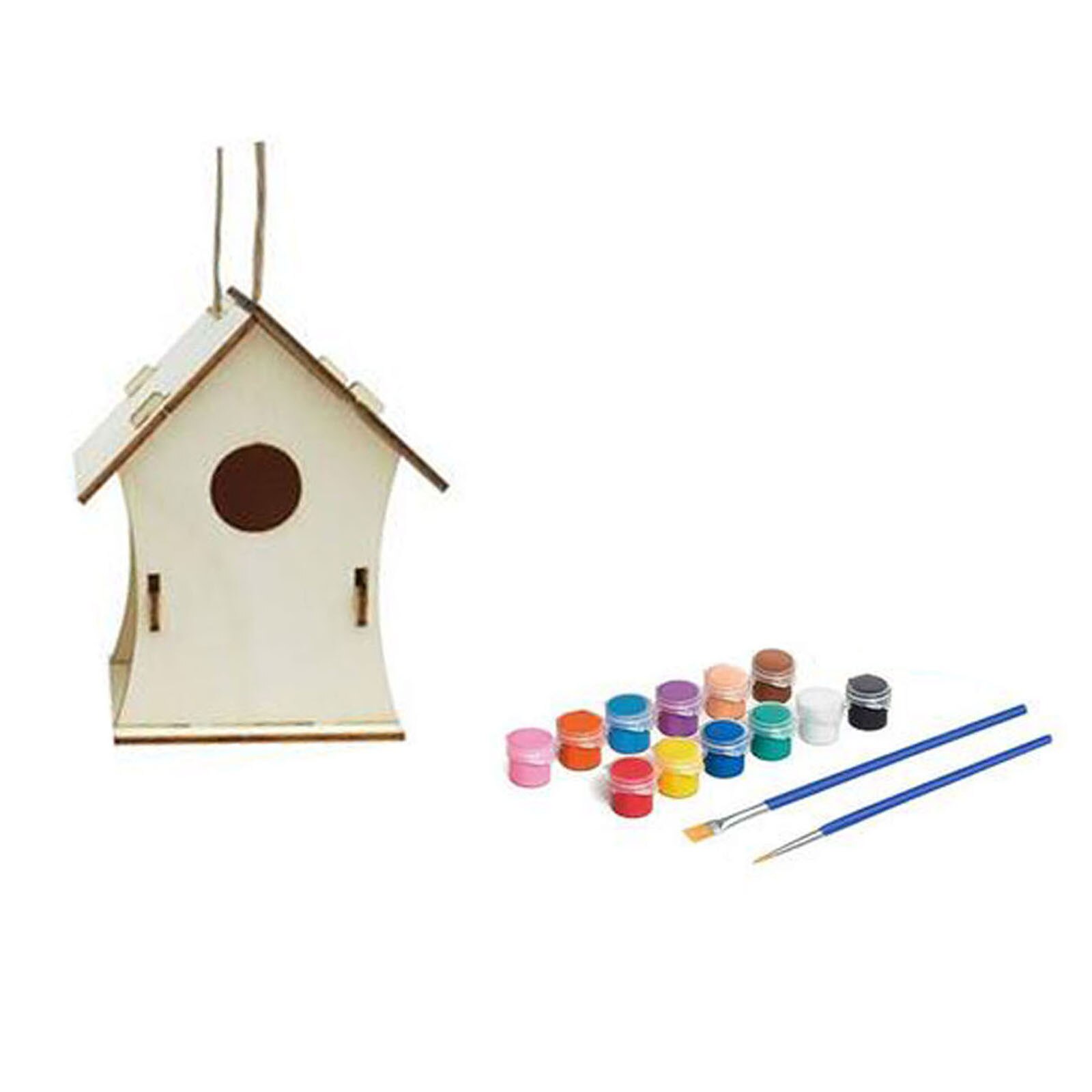 Wooden Home Decoration Diy Hand Painted Crafts Graffiti Bird House Set 30ml Bird House Diy Home Garden Pet Supplier: G