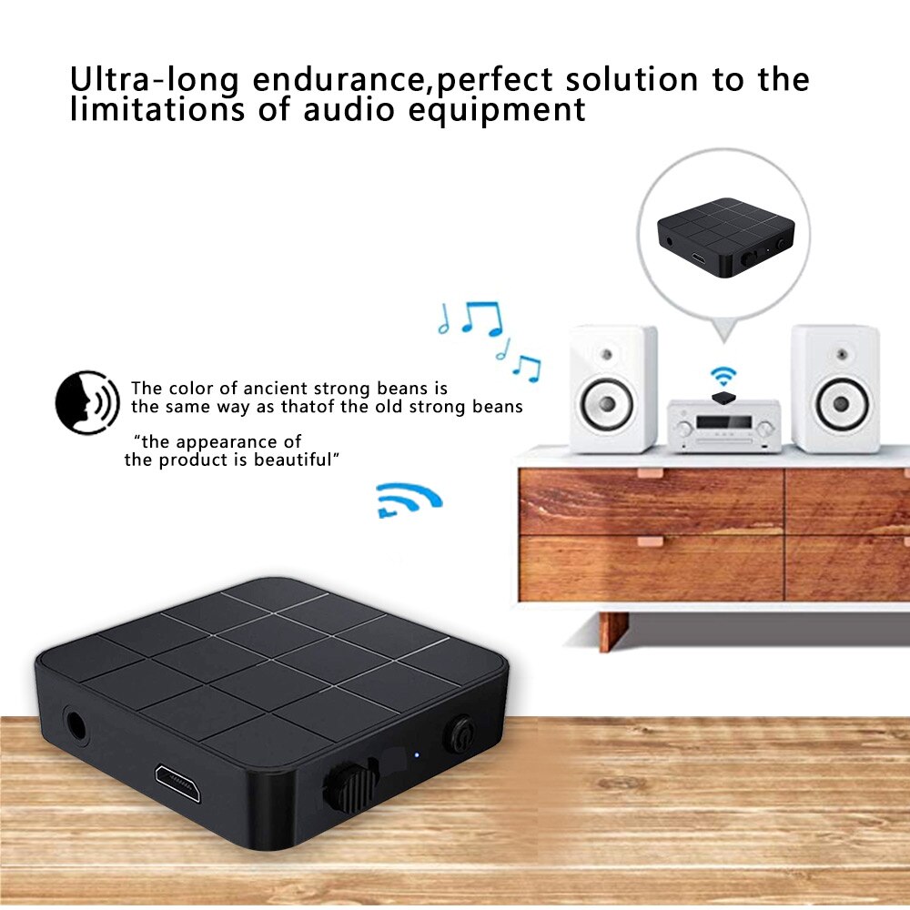 Bluetooth 5.0 Supports Both RX And TX Functions Bluetooth Transmitter Built-In 200mah Battery And USB Rechargeable Interface