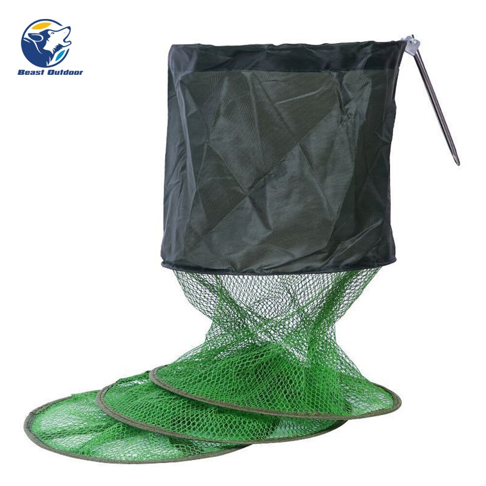 Outdoor fishing folding round frame nylon net crab C shrimp fish trap throwing net fishing accessories accessories tool