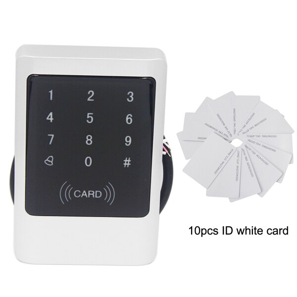 125KHz Waterproof Access Control Touch Metal Smart Keyless Lock Card Reader: AC and 10 Cards