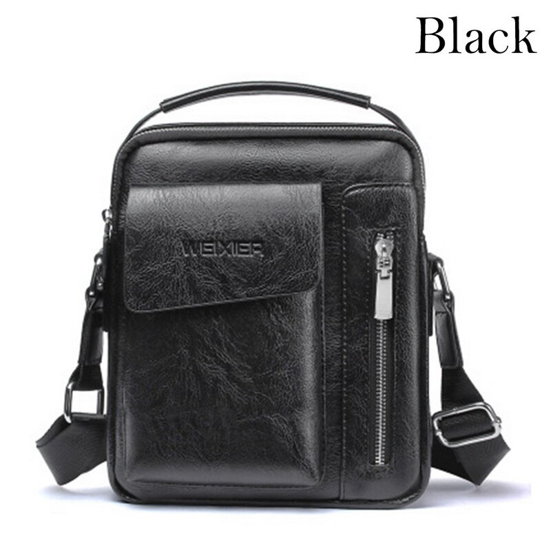 Men Briefcase Bag Business Famous Brand Leather Shoulder Messenger Bags Office Handbag 13.3 inch Laptop: B black