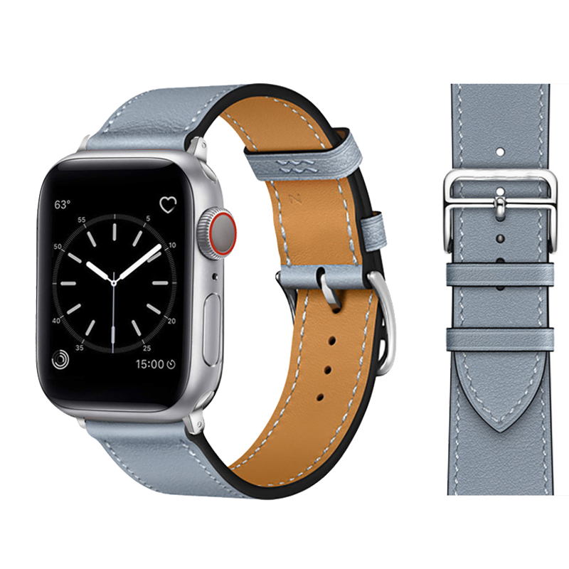 Læderrem til apple watch-rem 45mm 44mm 49mm 42mm 41mm 40mm single tour correa-armbånd iwatch-serie 9 7 8 6 5 4 se ultra