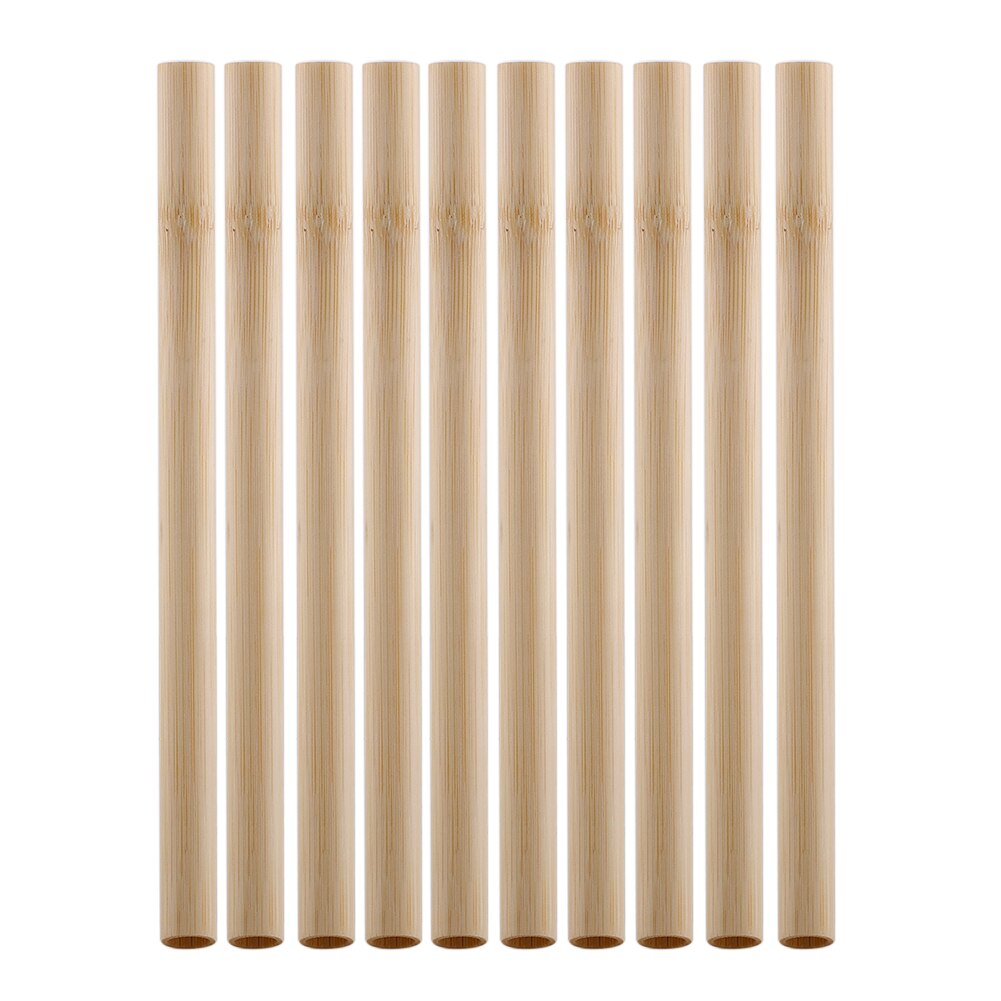 Sorbetes reutilizables de bambú orgánico 10 Uds. Con cepillo de fibra de coco 20cm 8 "pajita para beber, bolsa de pajita Biodegradable para niños y adultos: A2