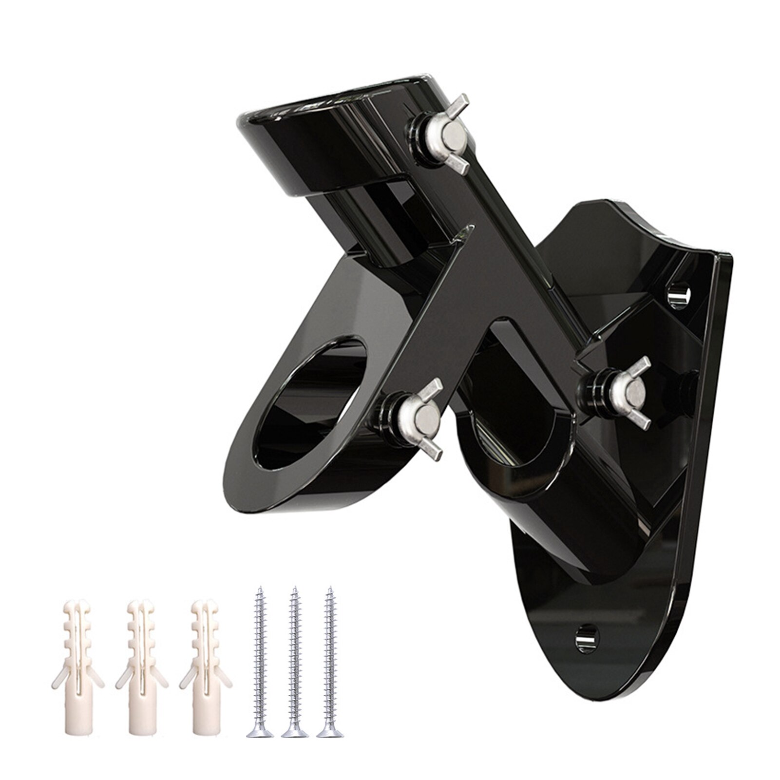 Durable Heavy Duty Garden Mounting Bracket Flat Ground Patio Aluminum Alloy For Outside Lawn Flag Pole Holder Yard Easy Install: Black