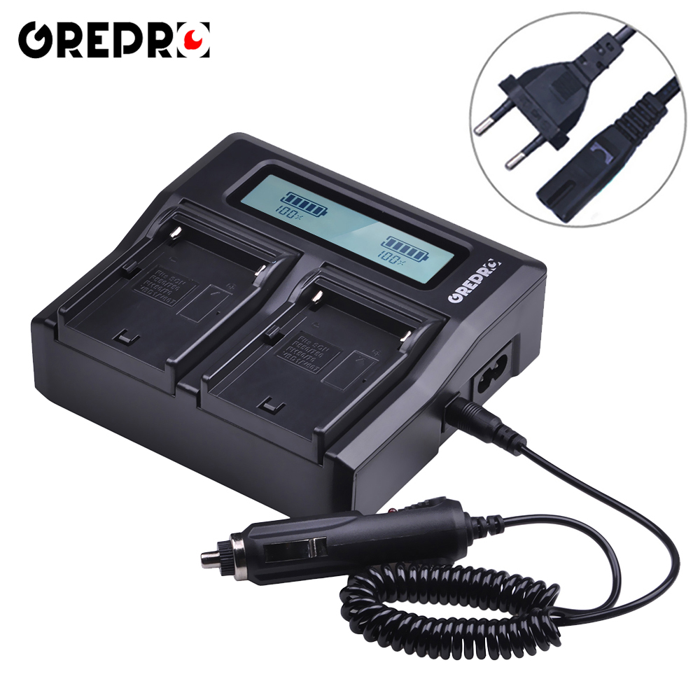 Caricabatterie doppio LCD rapido per Sony NP-FV100 NP FV100 FV50 FV70 FH100 FH70 FH50 FH60 FP50 FP90 CX700E PJ50E 30E 10E: EU