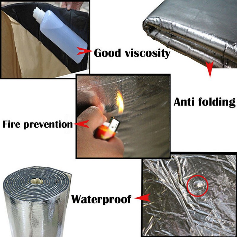 1 stück 100 x40cm 5mm Aluminium Folie + Gummi Schaum Auto Schallschutz Trittschalldämmung Fahrzeug Isolierung Geschlossen Schaumstoff