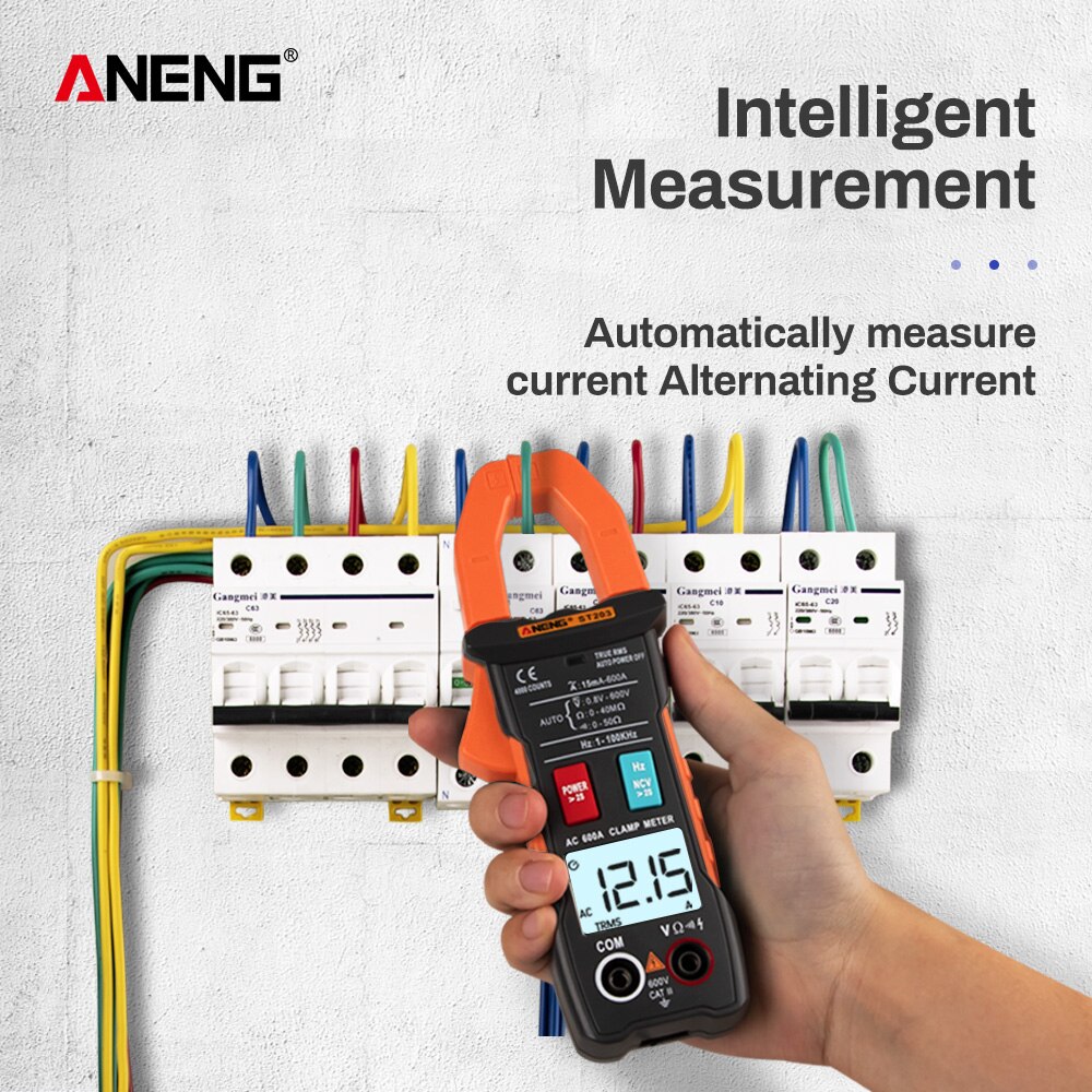 Ægte rms digital klemmemåler dc vekselstrømspænding ampere ncv ohm tester amperemeter multimeter elektriker værktøj