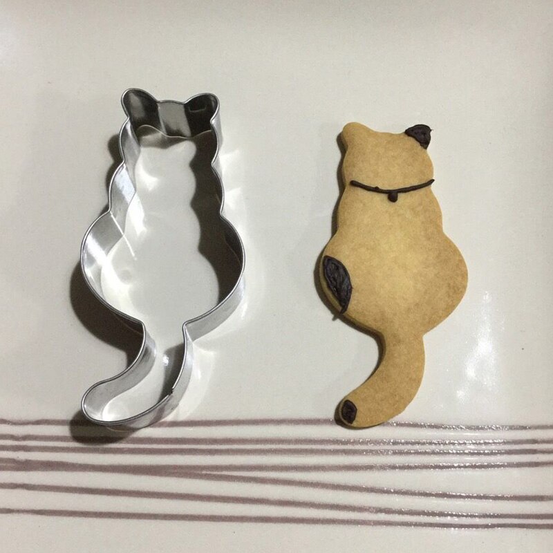 Baktillbehör katt kaka stämpel fräsare mousse kex verktyg modellering verktyg kök form rostfritt stål bakverk billiga saker