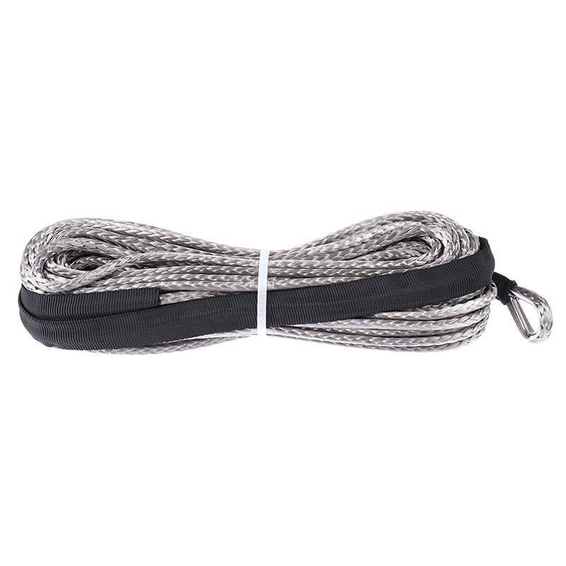 1/4 ''X50 12 Strand Off-Road Uhmwpe Synthetische Slepen Lier Touw Met 1.5M Mouw En Vingerhoed Voor atv/Utv/Suv/4X4/4WD: Grijs