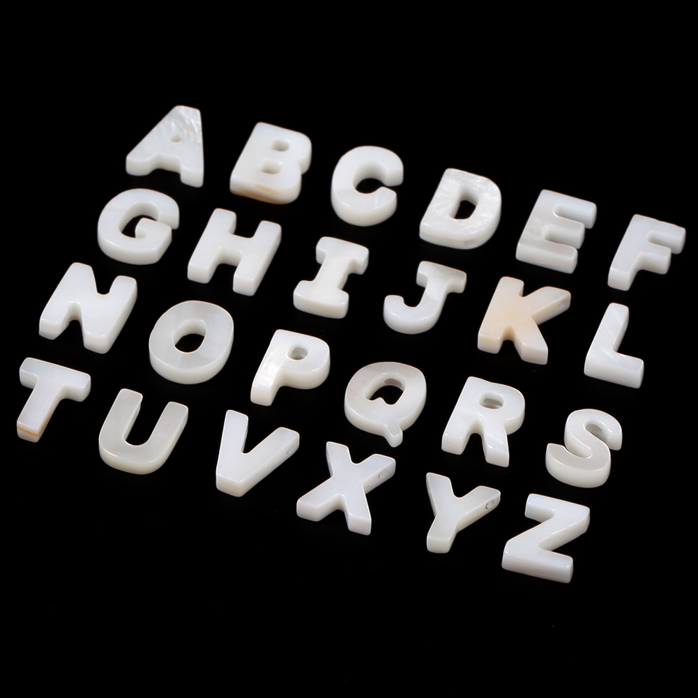 Witte natuurlijke A-Z letter schelp kralen losse spacer kralen parelmoer schelp voor sieraden maken ketting armband accessoire