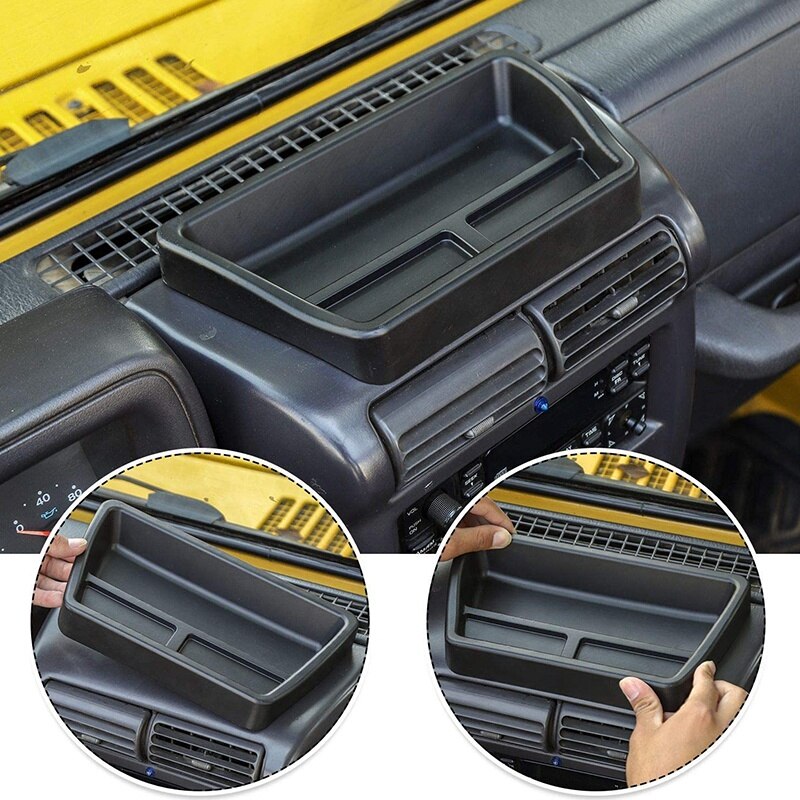 Center Console Dash Tray, Dashboard Storage Box Organizer for 1997-2006 Jeep Wrangler TJ