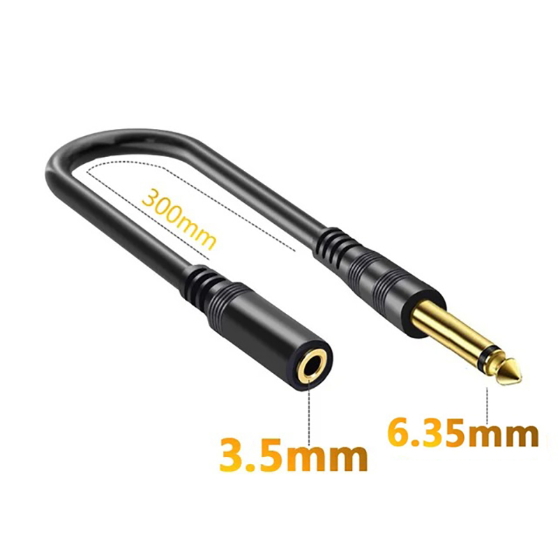 Mono 6.5 naar 3.5 Stereo Jack 1/8 3.5mm Naar 1/4 6.35mm AUX Audio Adapter Kabel voor PC Telefoon MP3 TV Gitaar Versterker Luidspreker Mixer