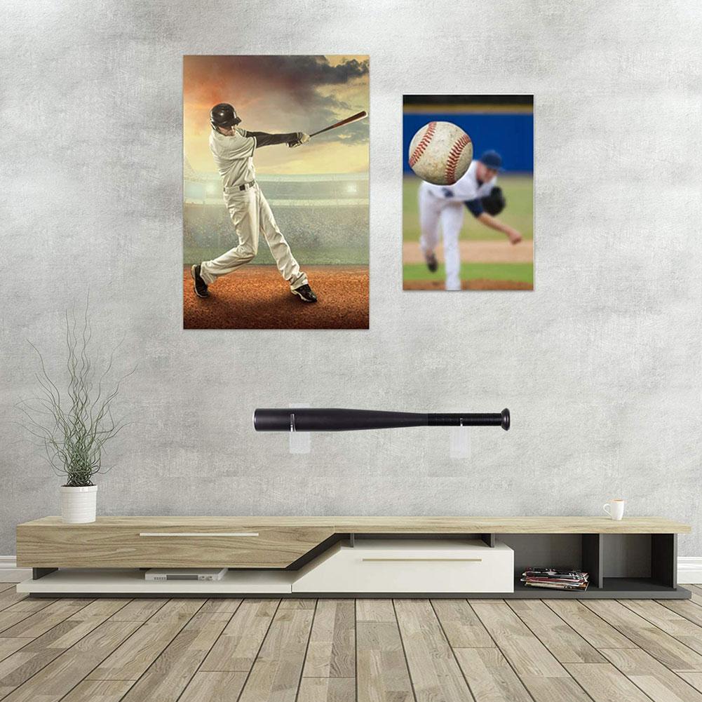 Soporte de pared de bate de béisbol para pantalla Horizontal resistente se adapta a cualquier soporte pelota de béisbol incluida) o (Hardware de Softball acrílico L5H5