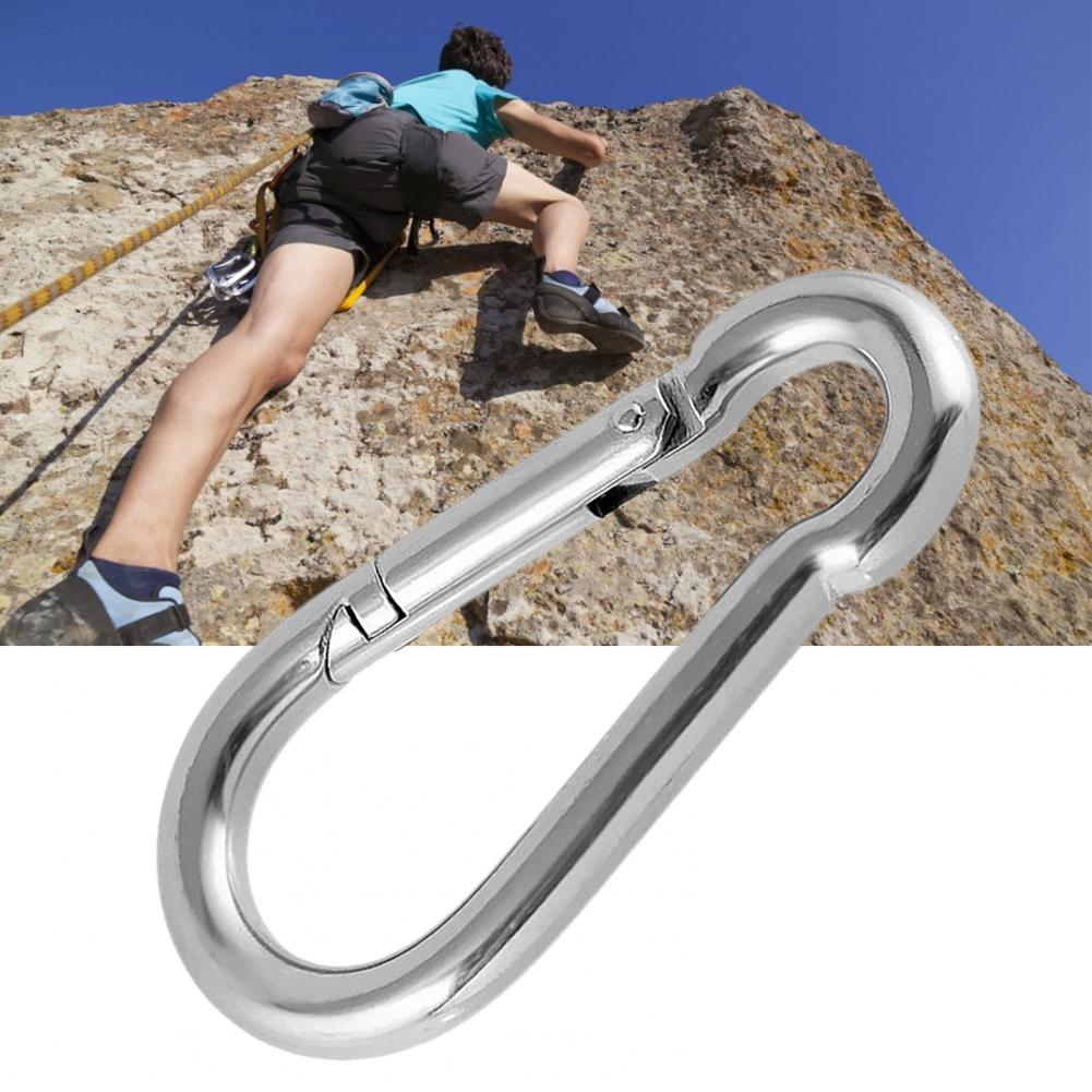 1Pcs Outdoor Klimmen Rvs Gesp Karabijnhaak Survial Sleutelhanger Klim Haak Clip Rugzak Gesp Sleutelhanger
