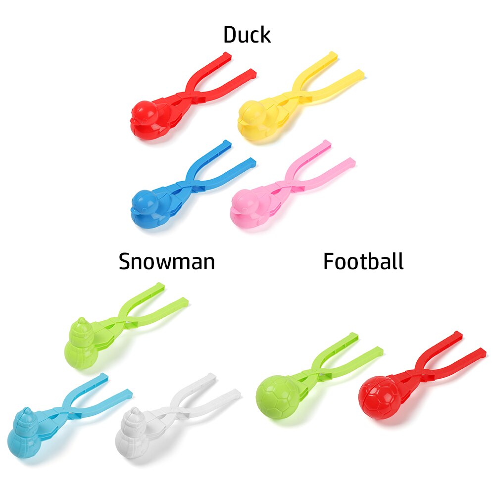 1Pc Willekeurige Kleur Winter Sneeuwbal Maker Clip Kinderen Eend Vormige Plastic Kids Outdoor Zand Sneeuwbal Mold Speelgoed Beeldhouwen Maken tool