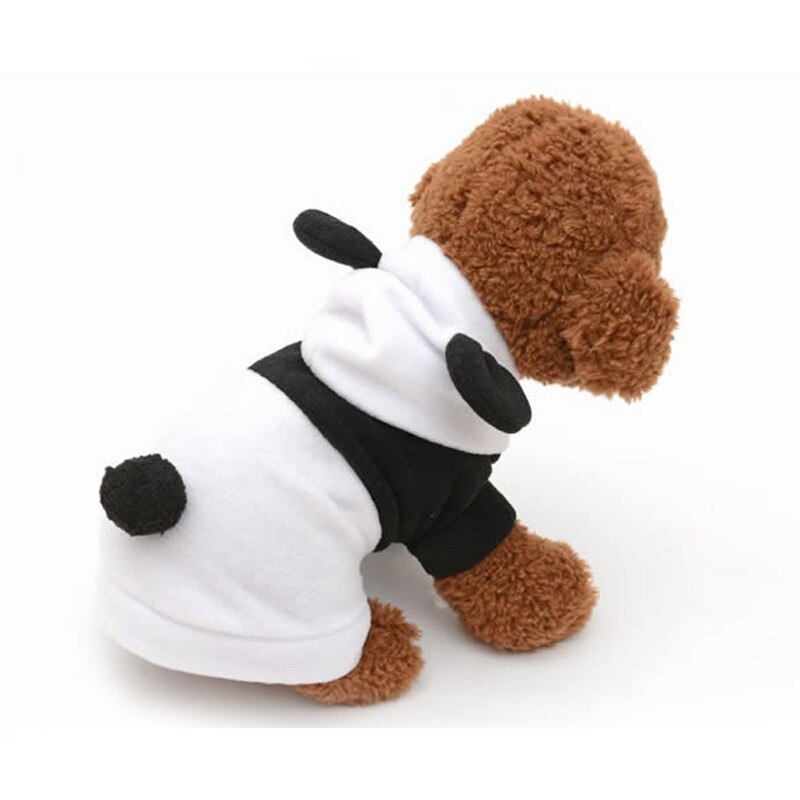 Aapet 1pc fleece hund hoodie söt panda modellering kläder för hund vinter varm valp jumpsuit jacka tröja för s / m storlek hund